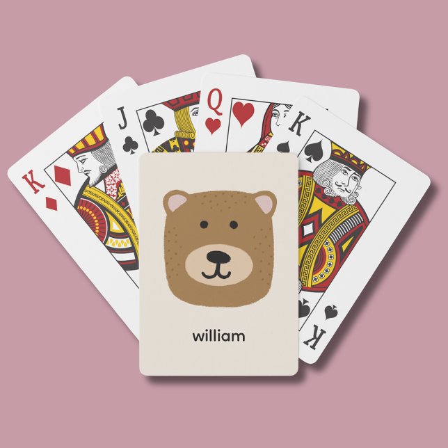 Baralho Nome do urso pardo (Brown bear personalized playing cards.  Customize with your own name or choice of text.)