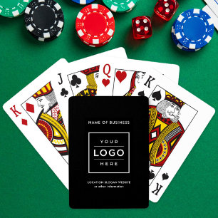Baralho Nome e logotipo personalizados para negócios negro
