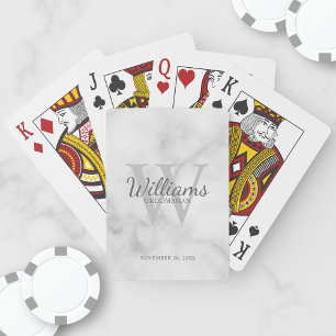 Baralho Nome e monograma dos Padrinhos de casamento de Scr