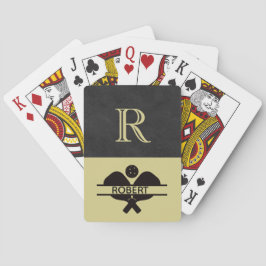Baralho Nome inicial do Monograma Personalizado de Cara de