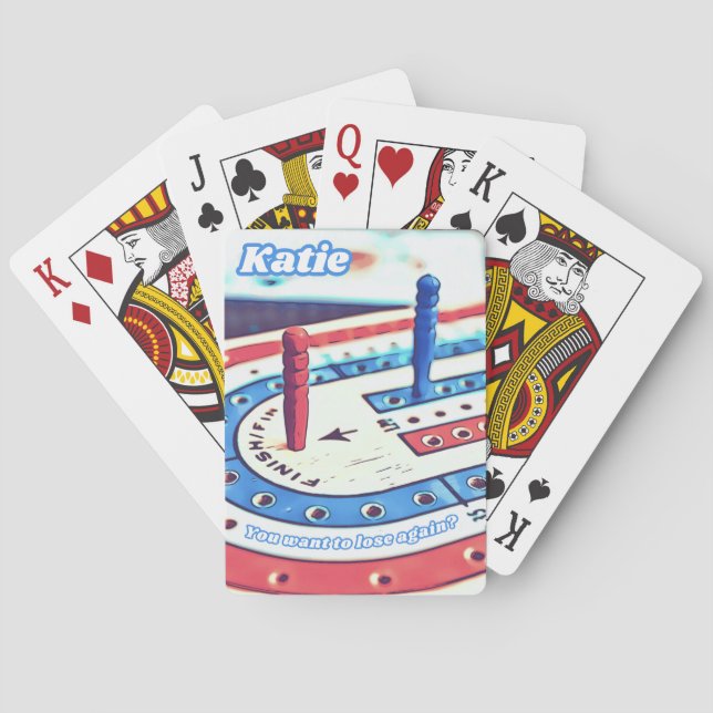 Baralho Nome Katie Personalizado | Cribbage (Verso)
