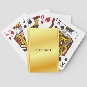 Baralho Nome Modelo Modern Dourado Metálico
