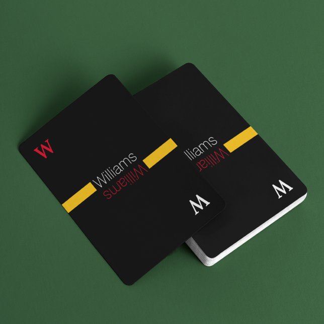 Baralho Nome personalizado da família - na moda e preto pe (play the game)