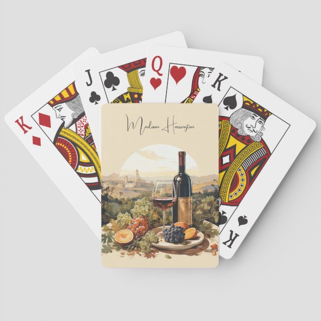 Baralho Nome personalizado do telhado do vinho (Verso)