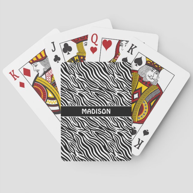Baralho Nome Personalizado Padrão Zebra (Verso)