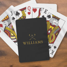 Nome Personalizado Peles de Golfe Pretos E Dourado