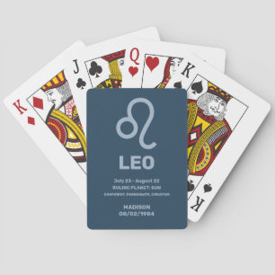 Baralho Nome Personalizado / Sinal de Zodíaco de Texto Leo
