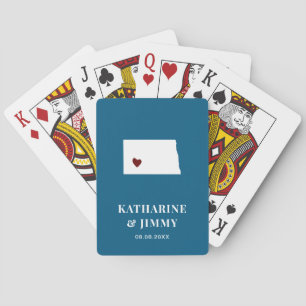 Baralho North Dakota Wedding Favor Deck of Cards, Mapa