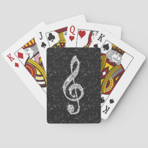 Baralho Nota Musical Diamante Espelhado Glitzy Impresso