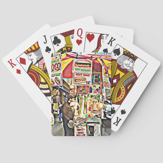 Baralho Nova Iorque Hot Dog Stand Cartões com fotos (Verso)