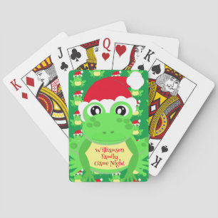 Baralho Novidade Verde Santa Hat, Sapo Fofo de Natal