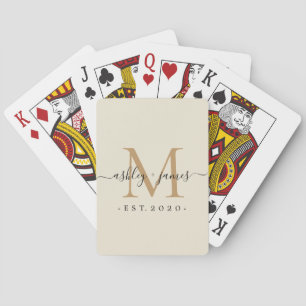 Baralho Novo Sr. Monograma Ano Dourado Ivory