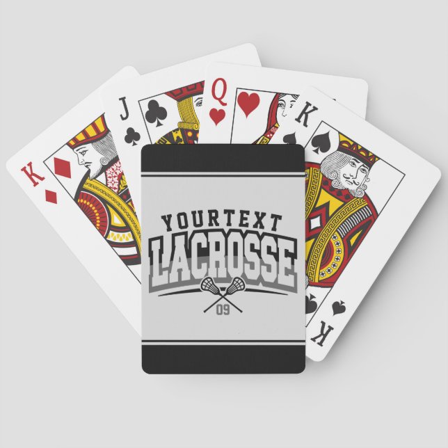 Baralho Número da Equipe do NOME ADD do Jogador de Lacross (Verso)