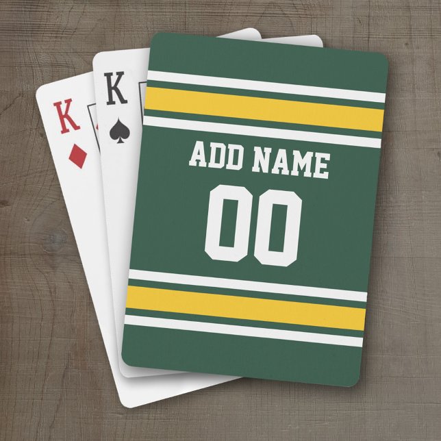 Baralho Número de Nome Personalizado de Futebol de Jersey  (Personalized Playing Cards - Sports Jersey Design)