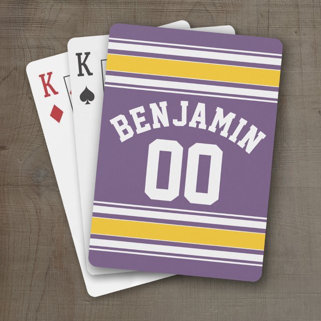 Baralho Número de Nome Personalizado de Strike de Jersey A (Personalized Playing Cards - Sports Jersey Design)