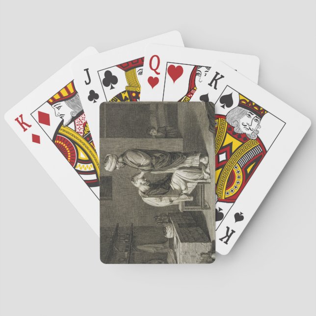 Baralho O barbeiro, das artes do volume II e dos comércios (Verso)