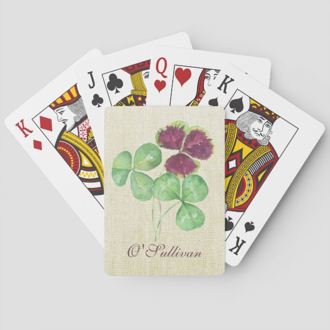 Baralho O dia de Partick do santo do trevo do trevo da (Verso)