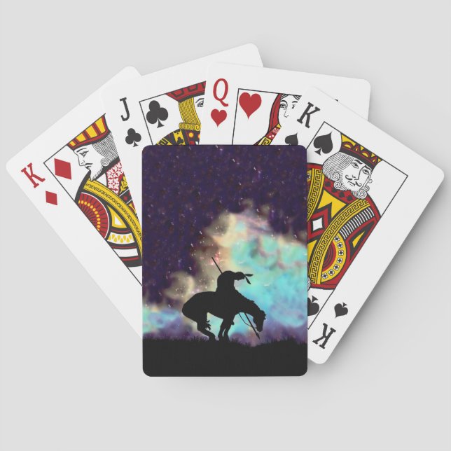 Baralho O fim da trilha Silhouette tocando cartões (Verso)
