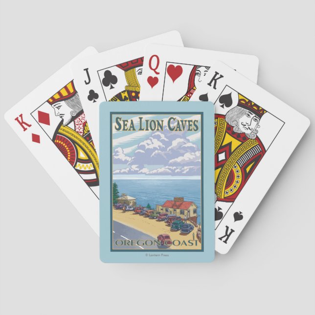 Baralho O leão de OregonSea cava o poster das viagens (Verso)
