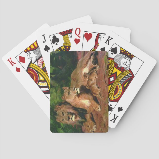 Baralho O leão em casa (com leões e leões) (Verso)