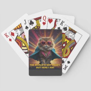 Baralho O mundo não está pronto - Design de Humor de Gato