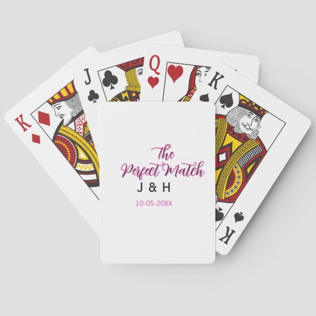 Baralho O par perfeito rosa preto nome data casamento casa (Verso)