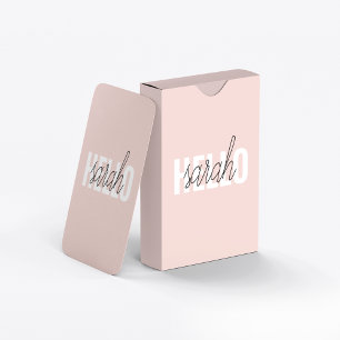 Baralho O Pastel Moderno Rosa Alô E O Seu Nome