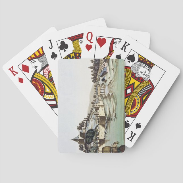 Baralho O porto e a cidade de Malacca, Malaysia, (Verso)