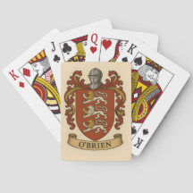 O'Brien Family Crest Poker cards
