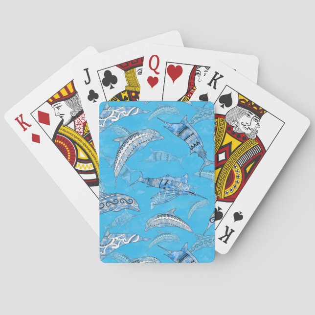 Baralho Ocean Marine Animals Dolphins Marlins (Verso)