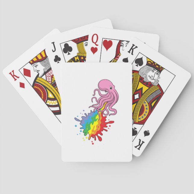 Baralho Octopus com arco-íris (Verso)