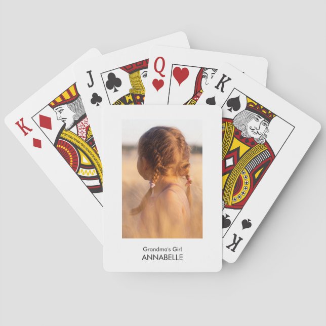 Baralho Oferta de fotos da vovó Personalizar sem filtro (Verso)