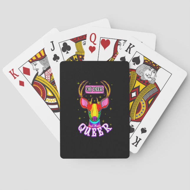 Baralho Oh Deer Queer Pride Month Celebration Gift  (Verso)