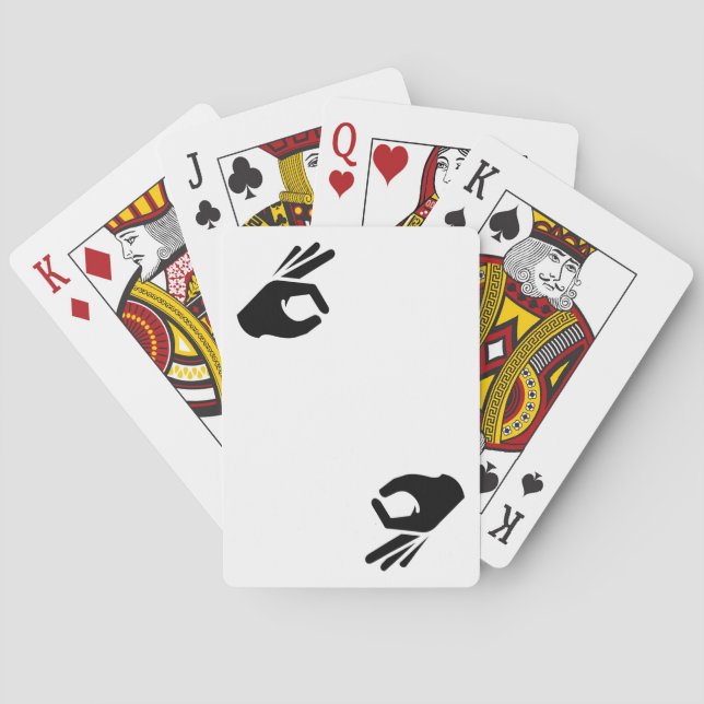 Baralho OK, Gesto de Mão Gesto Círculo Jogo Engraçado Joga (Verso)