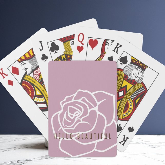 Baralho Olá, Bela - Rosa Rosa Chic Moderno (Criador carregado)