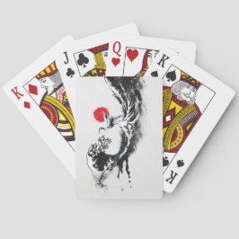 Baralho Onda japonesa, Heron, pintura mínima