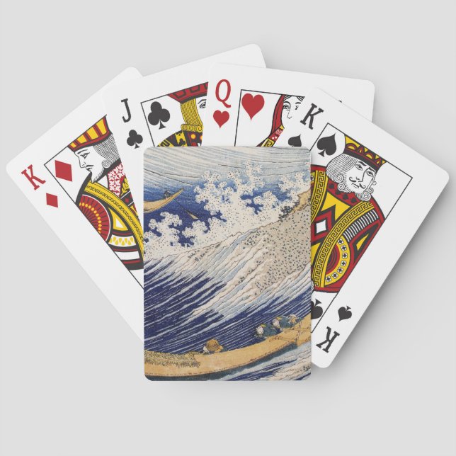 Baralho Ondas do Oceano de Hokusai Barcos no Mar (Verso)
