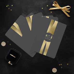 Baralho Ondas Esculturais Casamento Preto Fosco Dourado ID