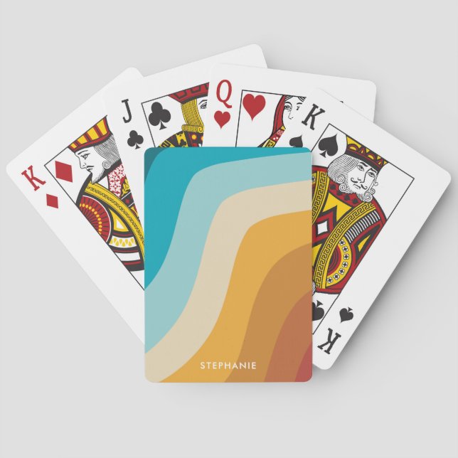 Baralho Ondas Retrovisoras Coloridas do Arco-Íris Personal (Verso)