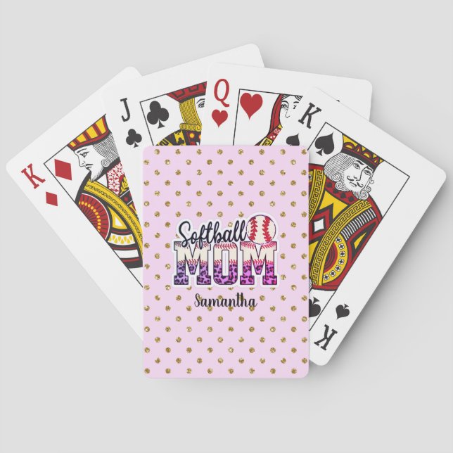 Baralho Orgulhosa Softball Mãe Life (Verso)