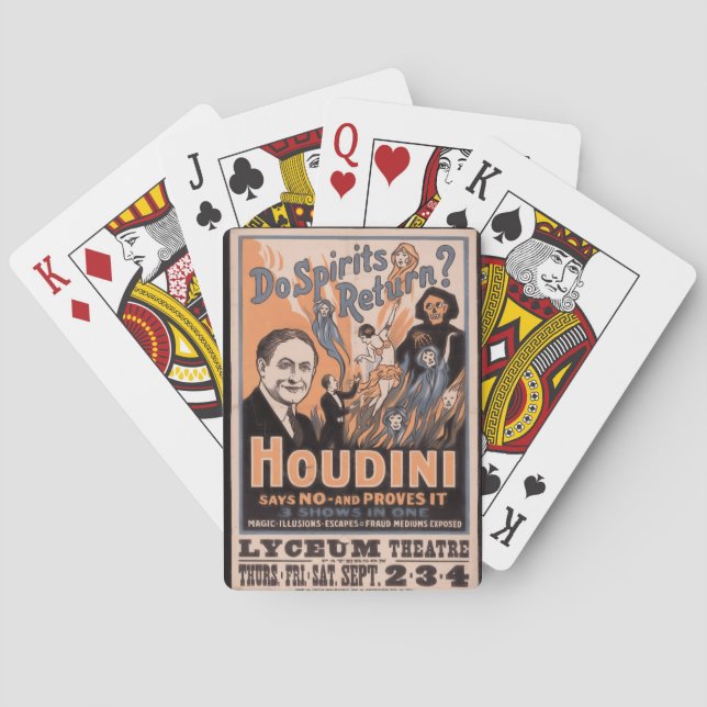 Baralho Os espíritos voltam? Houdini diz não (Verso)