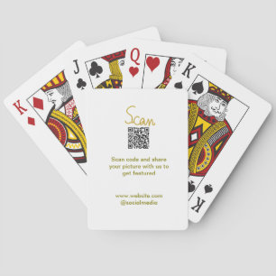 Baralho Ouro Scan QR code glitter elegante calligr simples