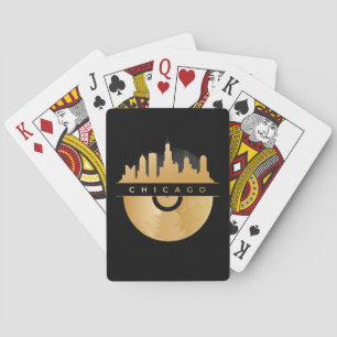 Baralho Ouro Vinyl Chic de Chicago Illinois Skyline