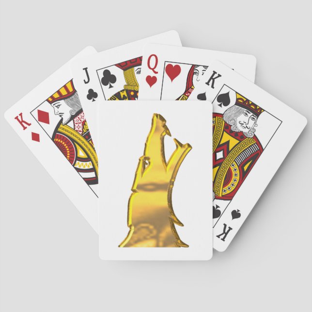 Baralho Ouro Wolf Head White Poker (Verso)