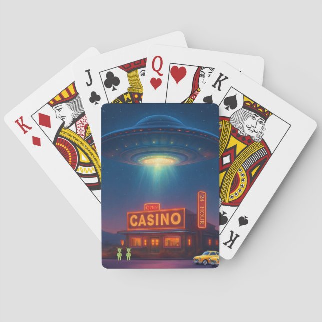 Baralho OVNI Sobre Cartas de Cassino (Verso)