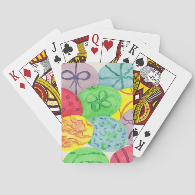 Baralho Ovos De Páscoa Pintados Coloridos Que Jogam Cartõe (Verso)