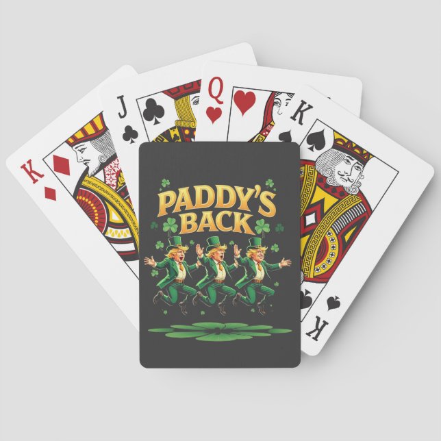 Baralho Paddy's Back Funny Trump Rua Patrick Day Leopard (Verso)