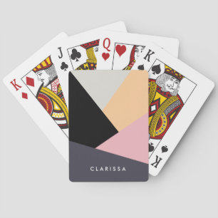 Baralho Padrão de blocos de cor geométrica do abstrato m