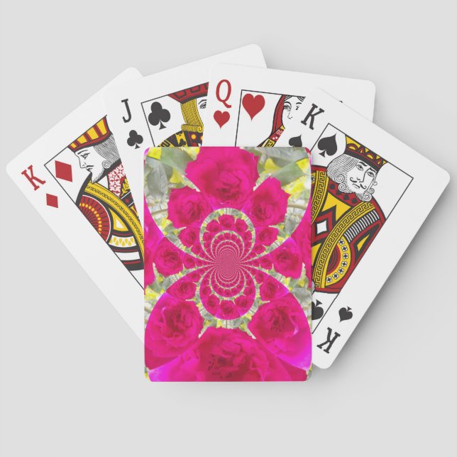 Baralho Padrão de Caleidoscópio de Belas e Incríveis Rosas (Verso)