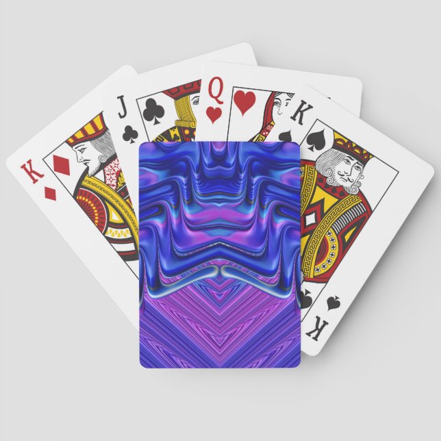 Baralho Padrão de Design Fratural Azul Roxo ~ (Verso)